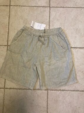NWT Grand Greece Made in Greece Linen Shorts Resort Wear Drawstring Waist XL